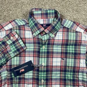 Vineyard‎ Vines Whale Shirt Mens XS Multicolor Plaid Check Slim Fit Button-Down